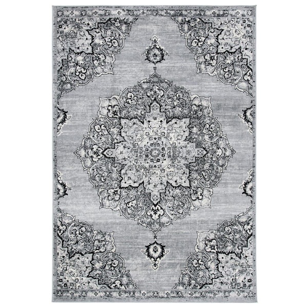 Safavieh 6 x 9 ft. Brentwood Transitional Power Loomed Rectangle Rug Silver & Black BNT802G-6 - main